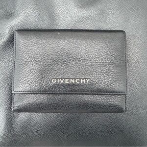 Givenchy Pandora Black Pebbled Goatskin Leather Wallet - Unisex